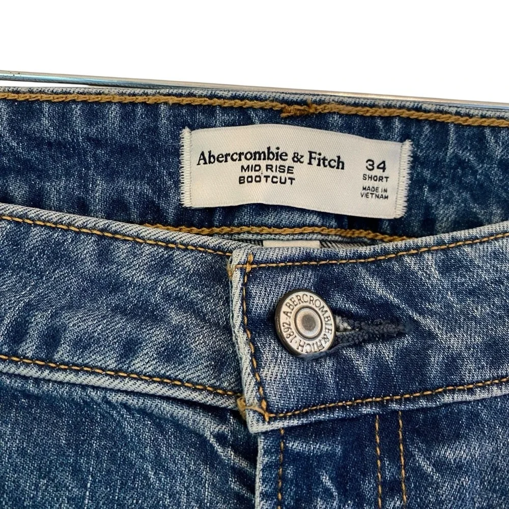 Abercrombie Fitch Curve Love Mid Rise Bootcut Jeans Women 34x30 Fit 36 Short NEW - Picture 4 of 14